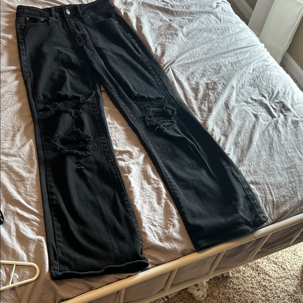 Almost Famous Charcoal Denim Pants Juniors Sz 1